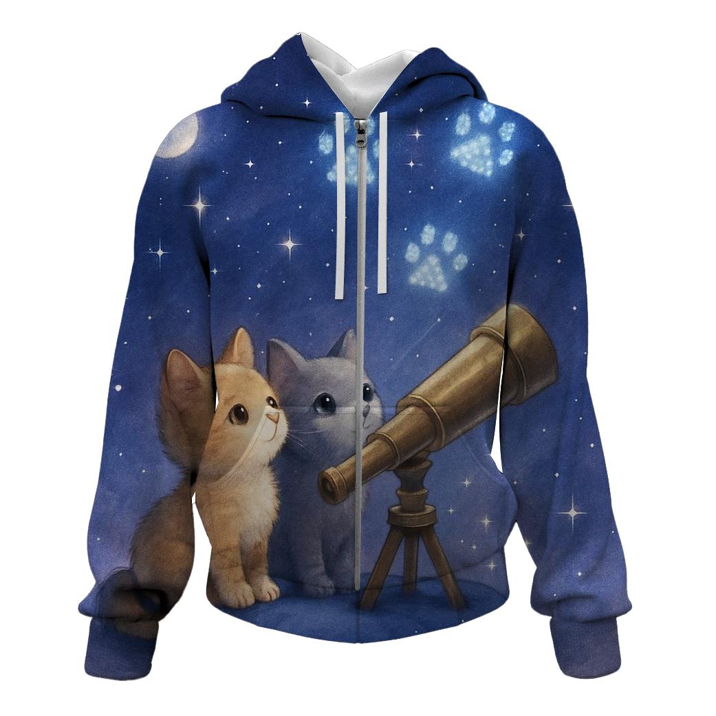 Starlit Observatory Whisker Wish custom hoodies