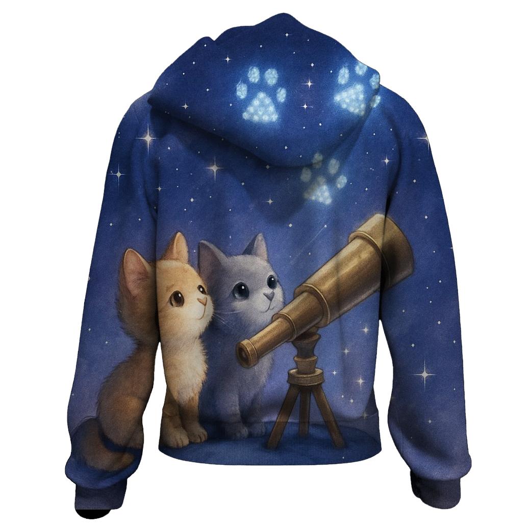 Starlit Observatory Whisker Wish custom hoodies