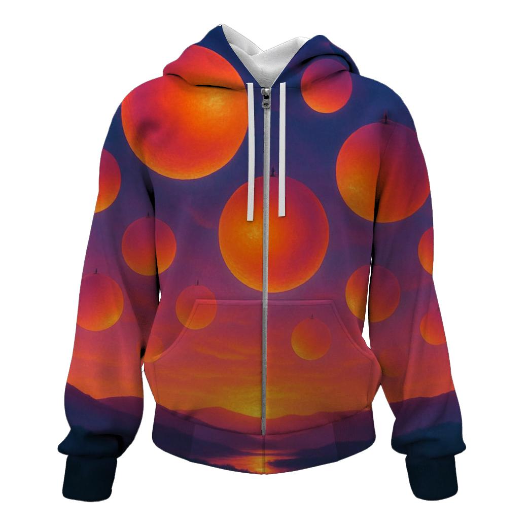Neon Orchard Sundown Drift zip-up hoodies
