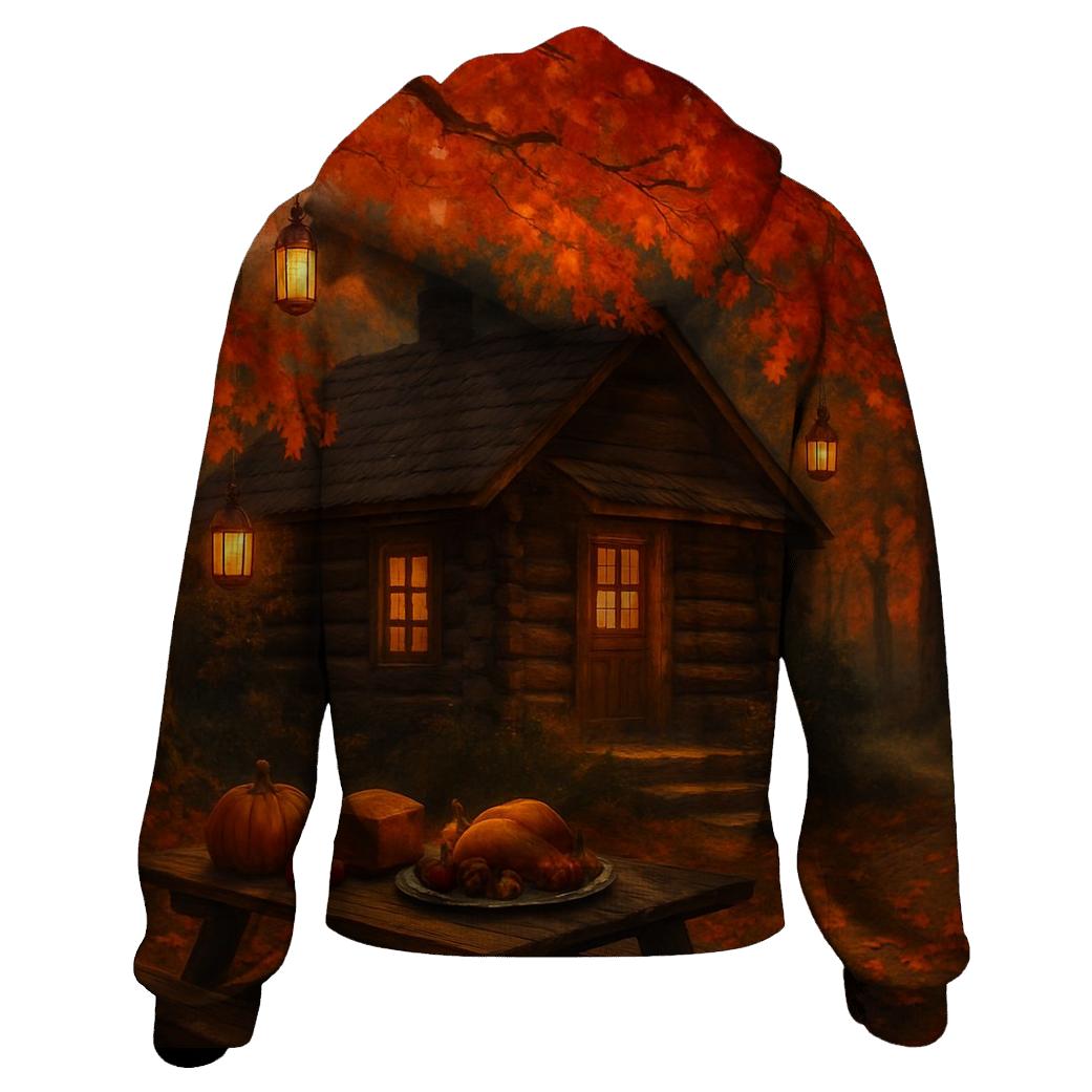 Gratitude Cabin Under Maple Canopy printed hoodies