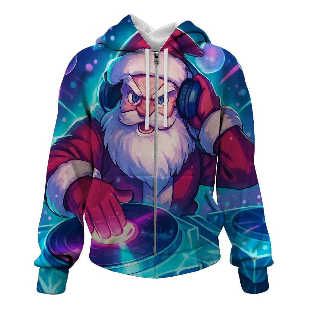 Santa DJ Frostwave pullover hoodies