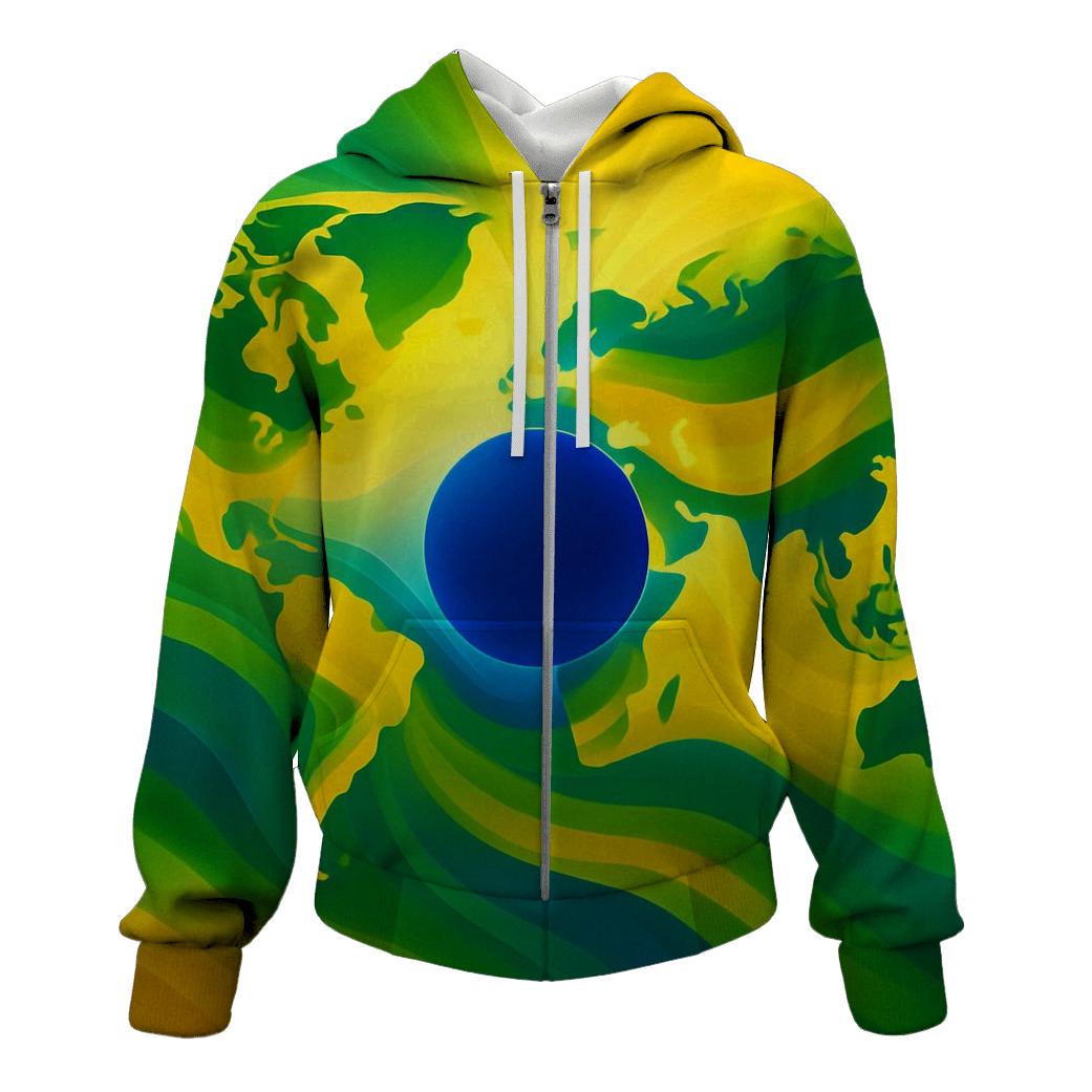 Azure Gold Atlas Of Brazil custom hoodies