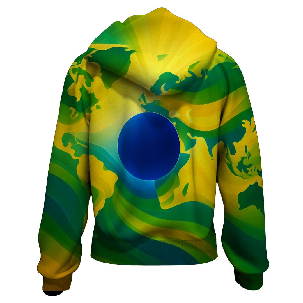 Azure Gold Atlas Of Brazil custom hoodies