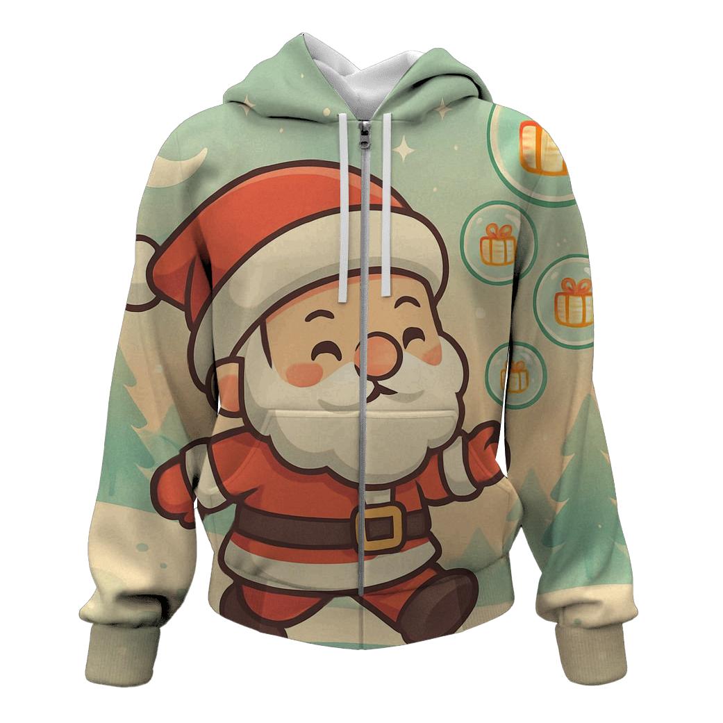 Chibi Santa Bubble Parade embroidered hoodies