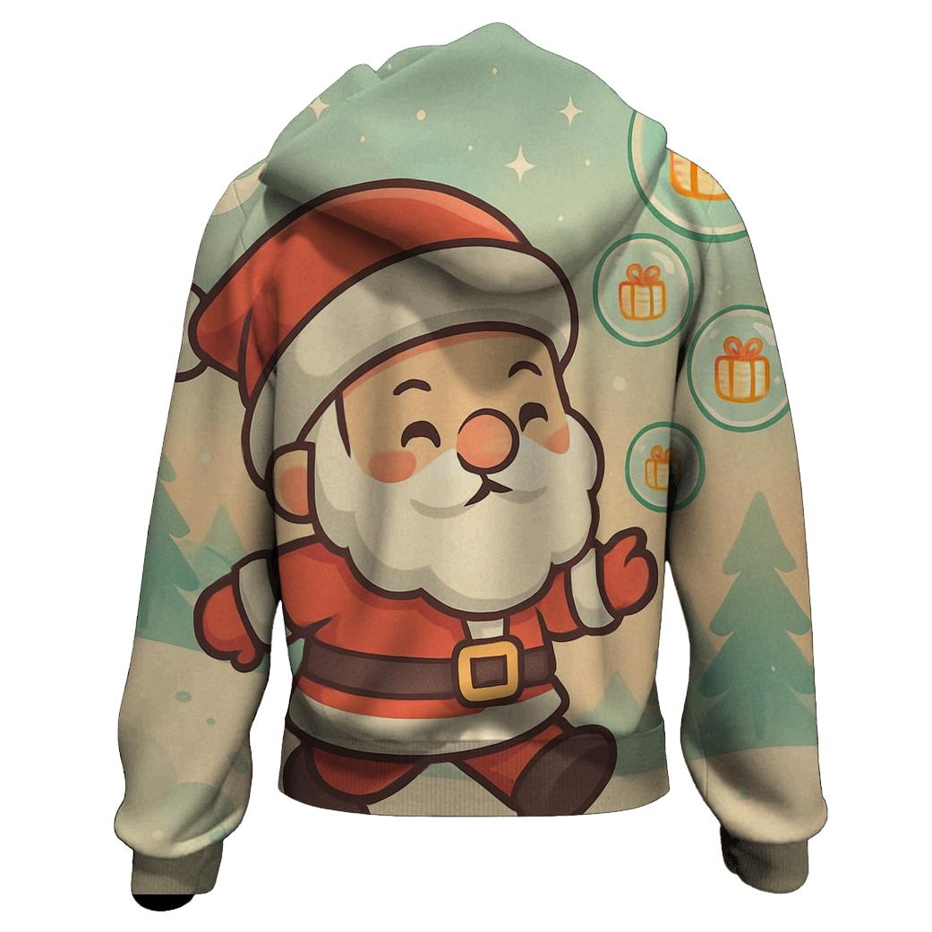 Chibi Santa Bubble Parade embroidered hoodies
