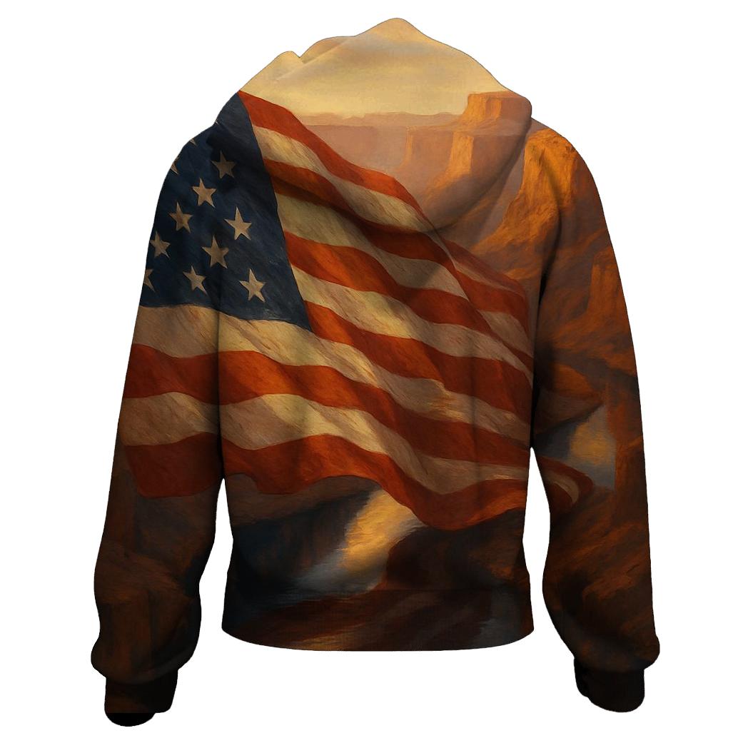 River Canyon Flag Reflection lightweight hoodies