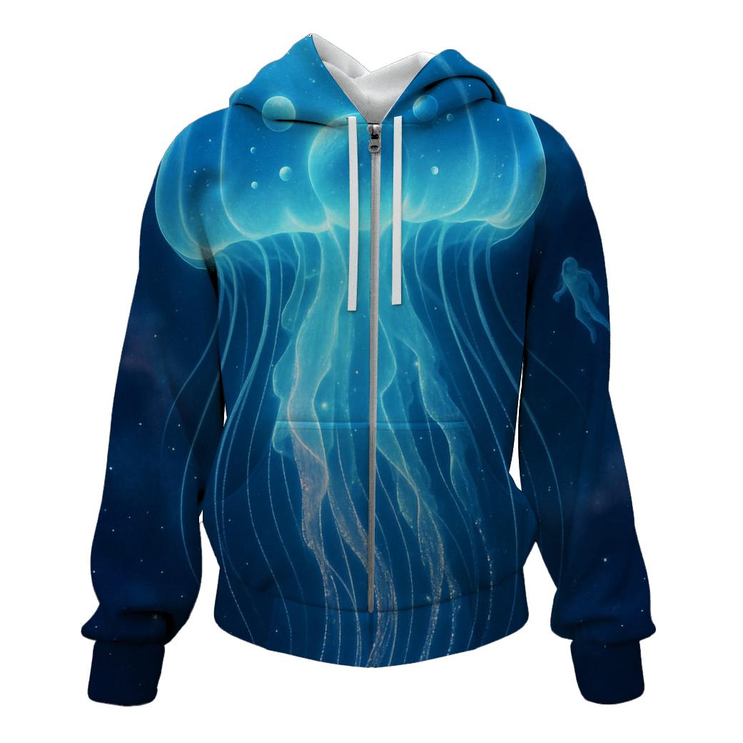 Quantum Jellyfish Nebula Drift lightweight hoodies