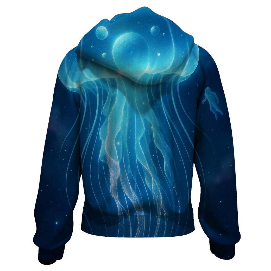 Quantum Jellyfish Nebula Drift lightweight hoodies