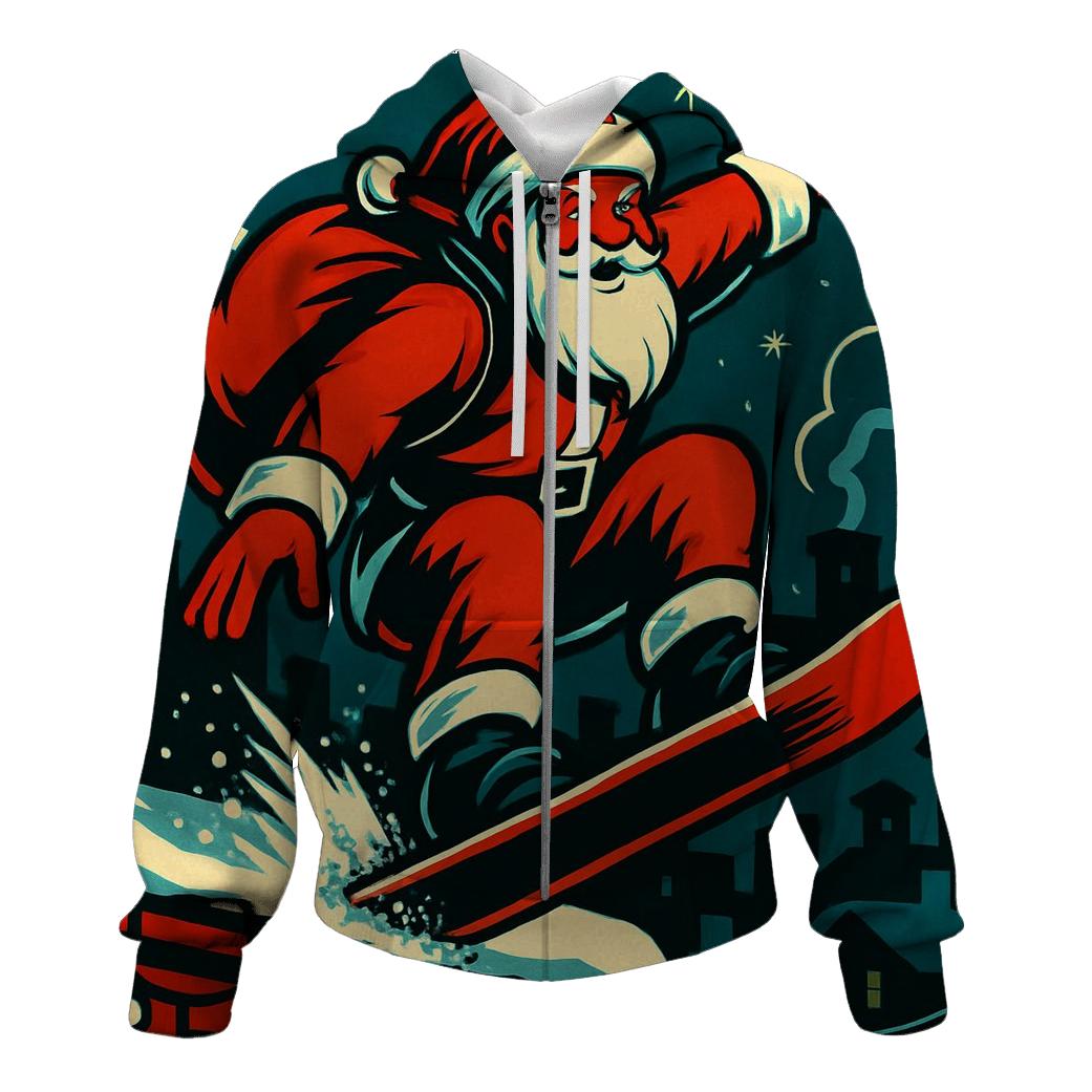 Snowboard Santa Skyline Leap hoodie trends