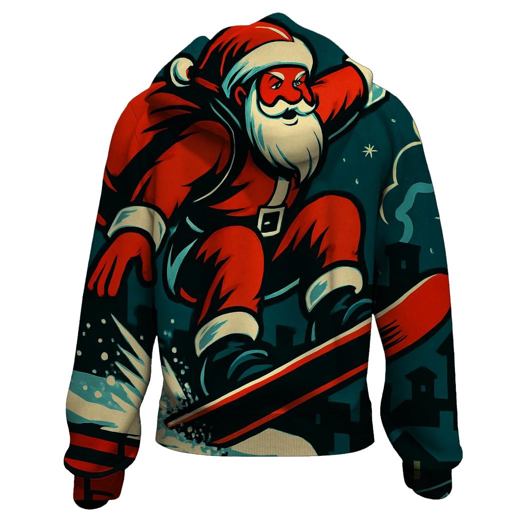 Snowboard Santa Skyline Leap hoodie trends