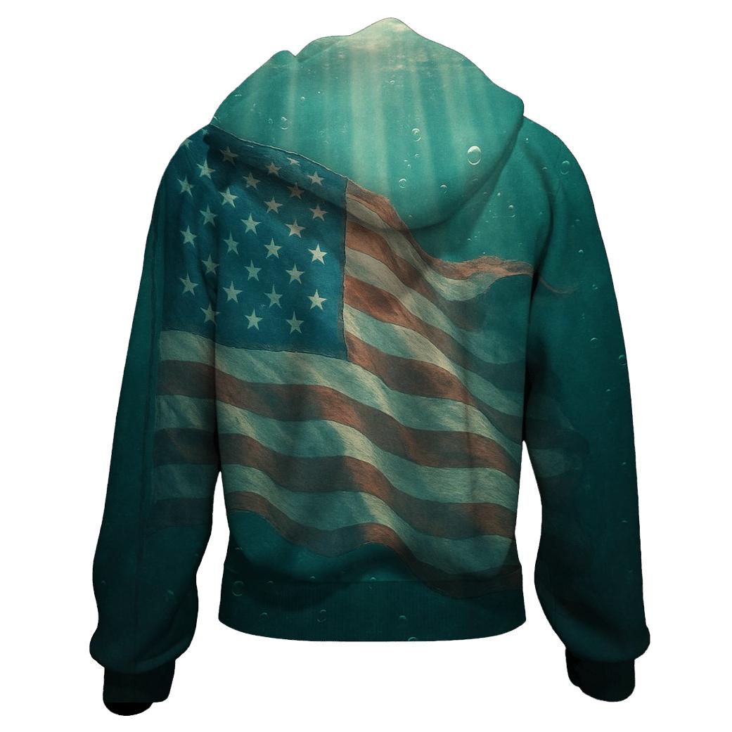 Underwater Flag Drift And Light Rays pullover hoodies