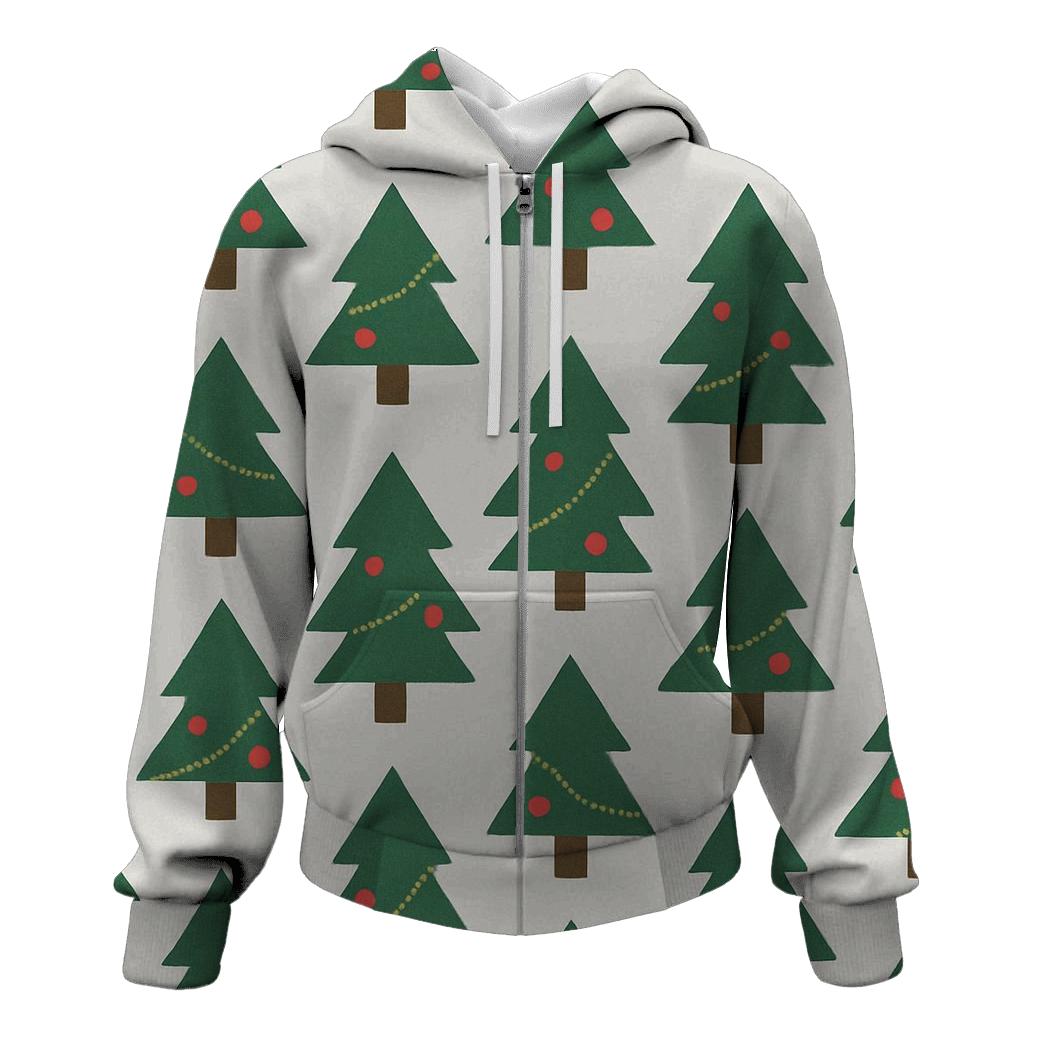 Christmas Tree Chevron Columns On Light Gray Background heavyweight hoodies