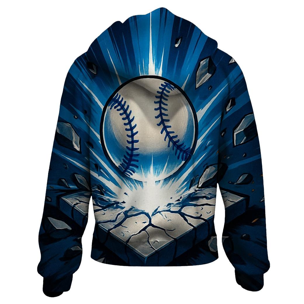 Explosive Home Plate Impact Burst graphic hoodies