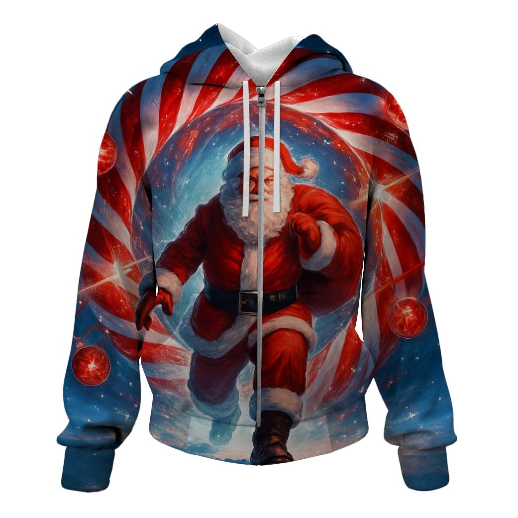 Candy Cane Portal Santa pullover hoodies