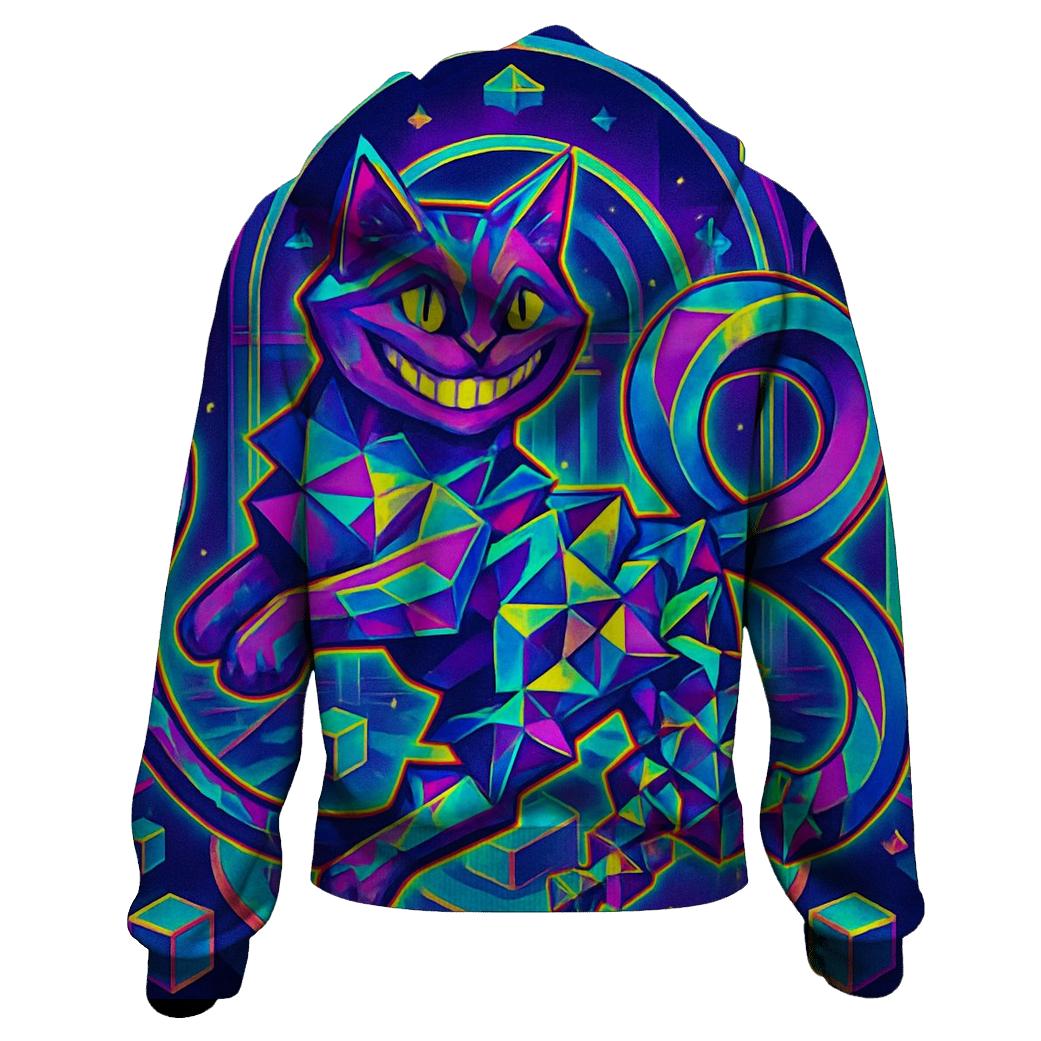 Psychedelic Prism Cheshire Cat designer hoodies