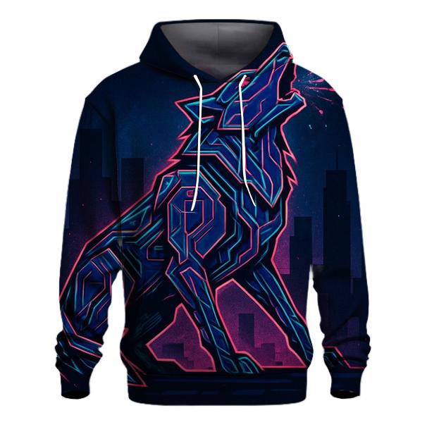 Neon Circuit Howl Wolf hoodie designs