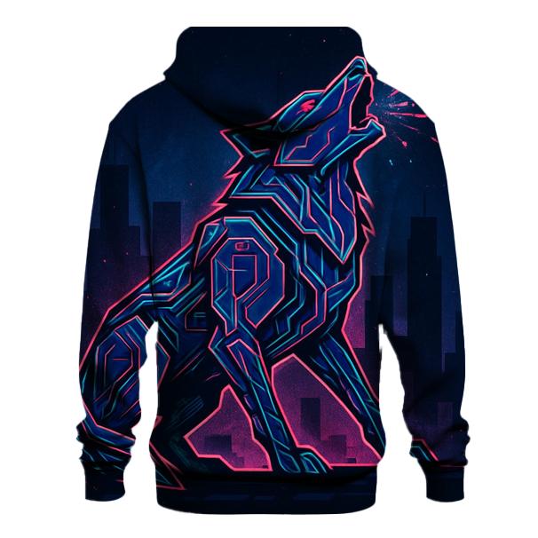 Neon Circuit Howl Wolf hoodie designs