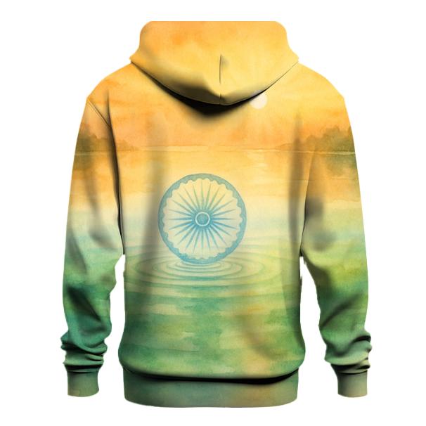 Saffron Watercolor Spirit Of India premium hoodies