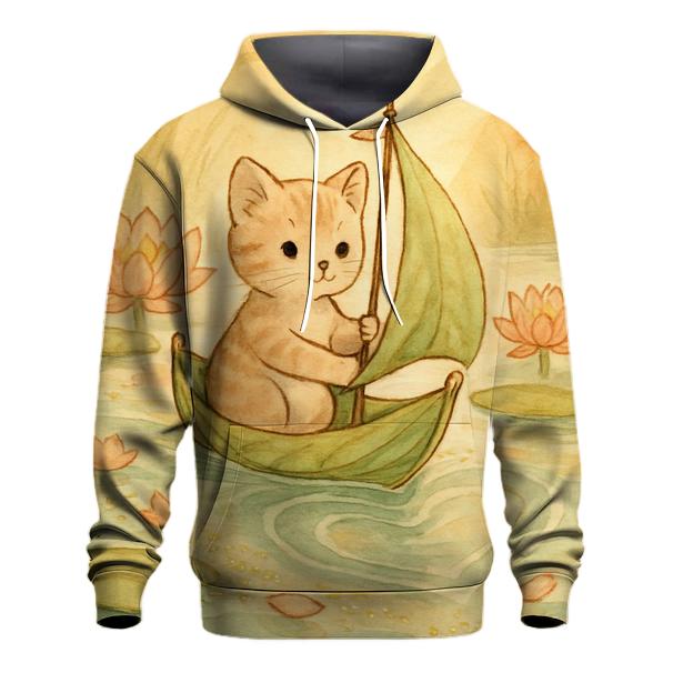 Sunrise Lily Pond Cat Sailboat designer hoodies