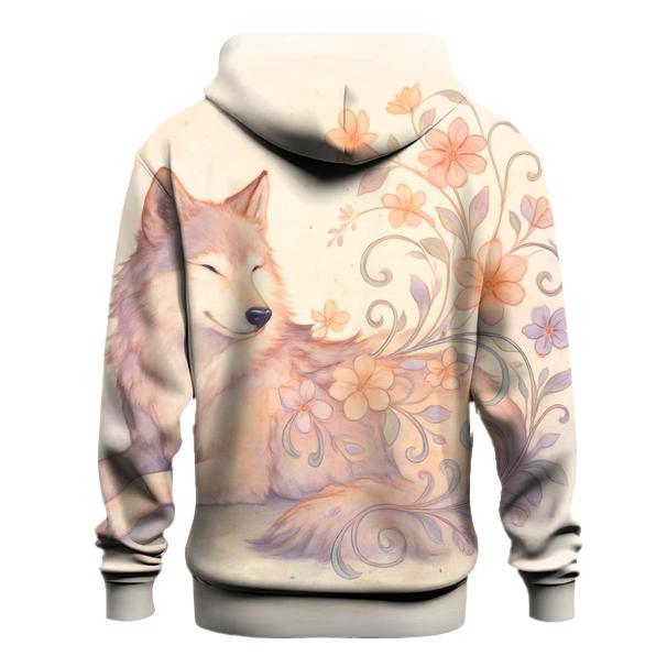 Wildflower Spiral Dream Wolf embroidered hoodies