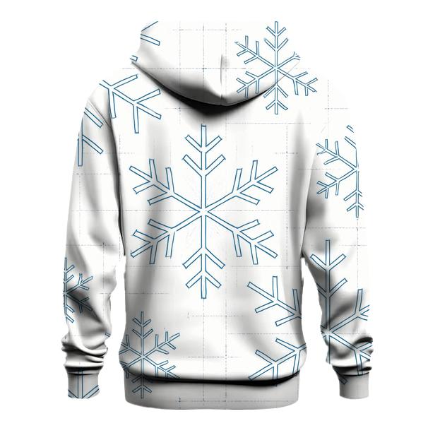 Snowflake Blueprint Grid On White Background hoodie styles