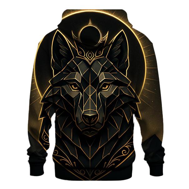 Obsidian Gold Eclipse Wolf zip-up hoodies