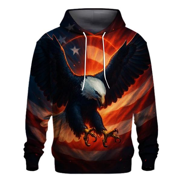Eagle Halo Over Waving Banner printed hoodies