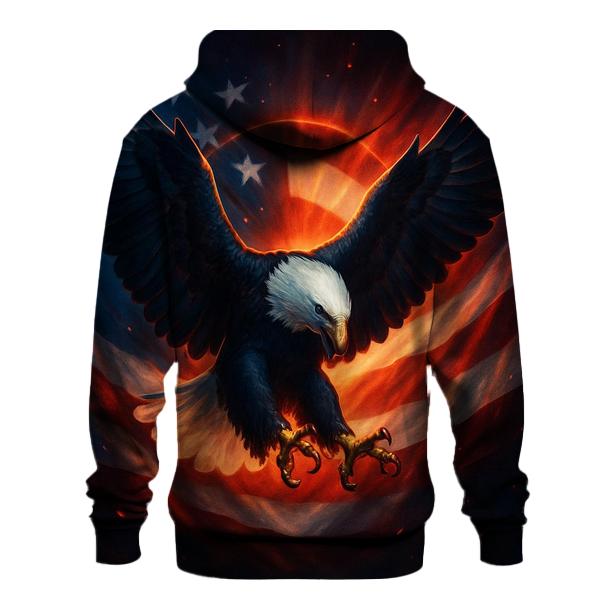 Eagle Halo Over Waving Banner printed hoodies