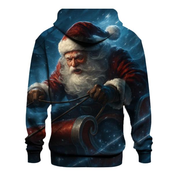 Sleigh Dive Through Snowstorm printed hoodies