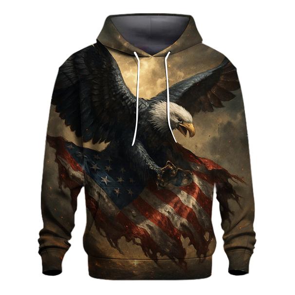 Eagle Guarding The Battle Worn Banner heavyweight hoodies