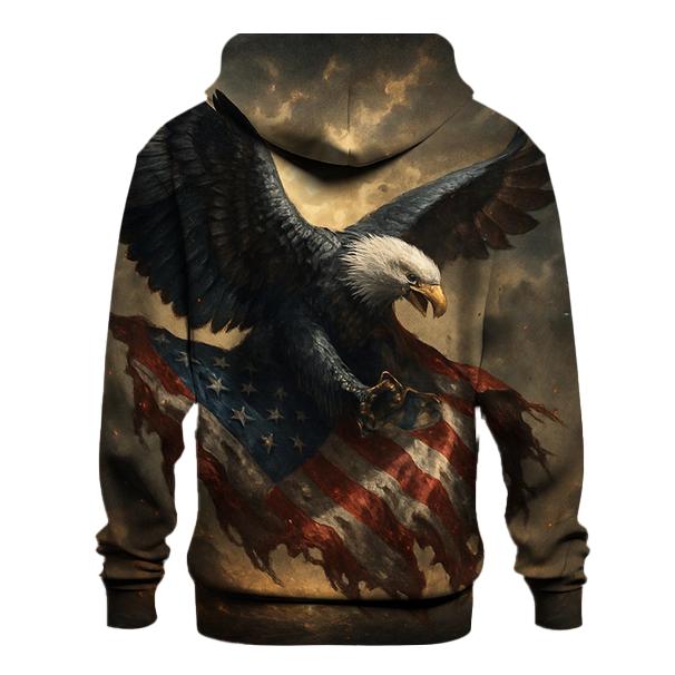Eagle Guarding The Battle Worn Banner heavyweight hoodies