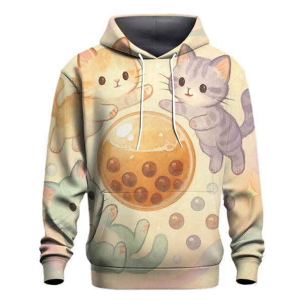 Pastel Bubble Tea Dream Kittens pullover hoodies