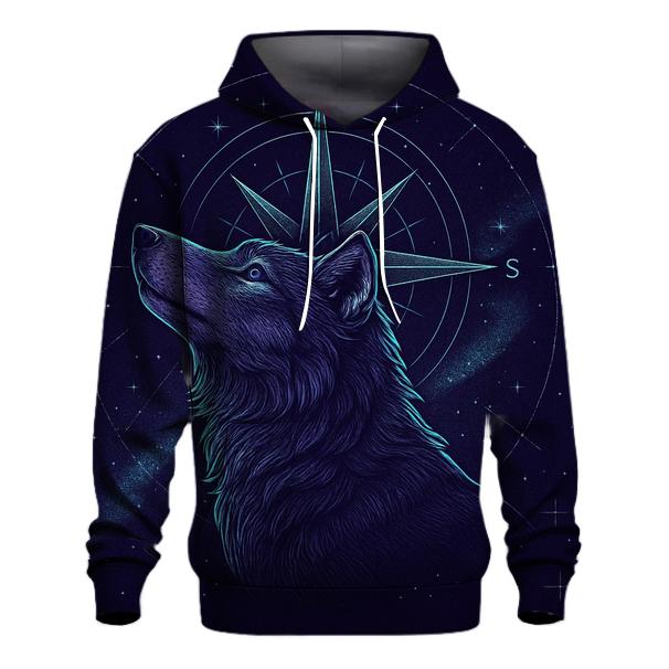 Celestial Navigator Wolf Compass graphic hoodies