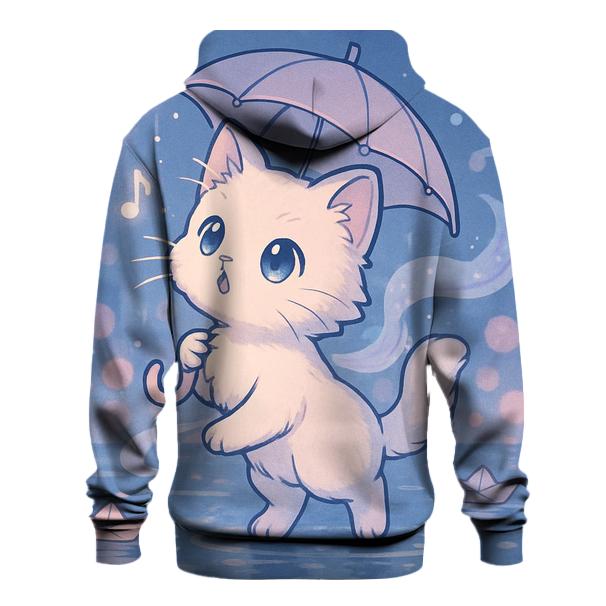 Rainy Day Umbrella Kitten Symphony zip-up hoodies