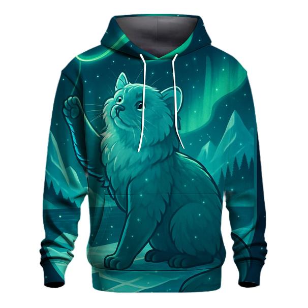Arctic Aurora Fisher Cat embroidered hoodies