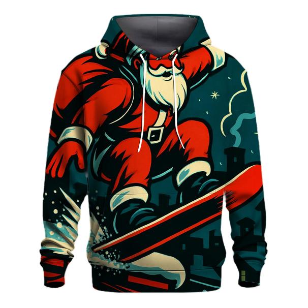 Snowboard Santa Skyline Leap embroidered hoodies