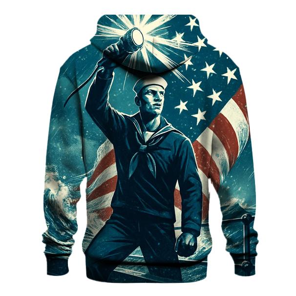 Freedom Torch On Naval Steel heavyweight hoodies