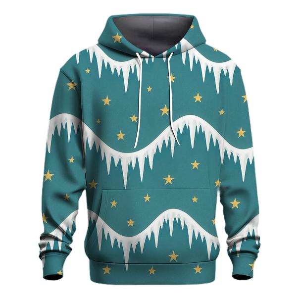 Icicle And Star Garland Wave On Teal Background hoodies fashion