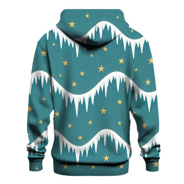 Icicle And Star Garland Wave On Teal Background hoodies fashion