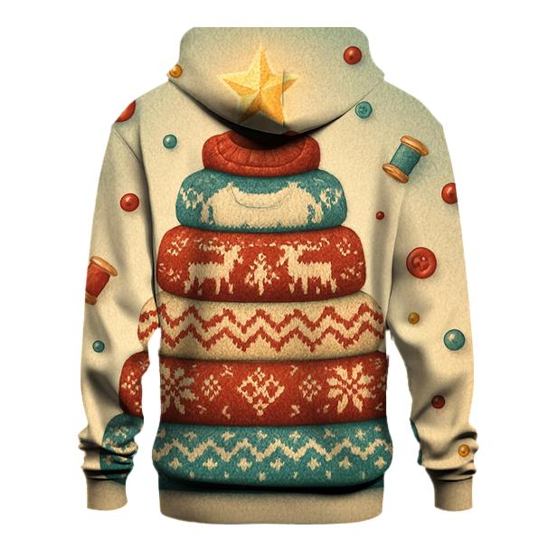 Christmas Tree Made Of Stacked Sweaters With Cozy Texture Illusions custom hoodies