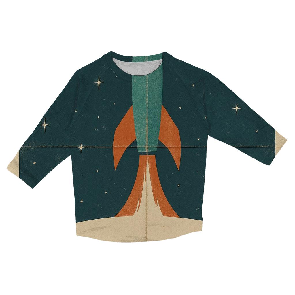 Aged Space Race Travel Poster casual three quarter sleeve shirts