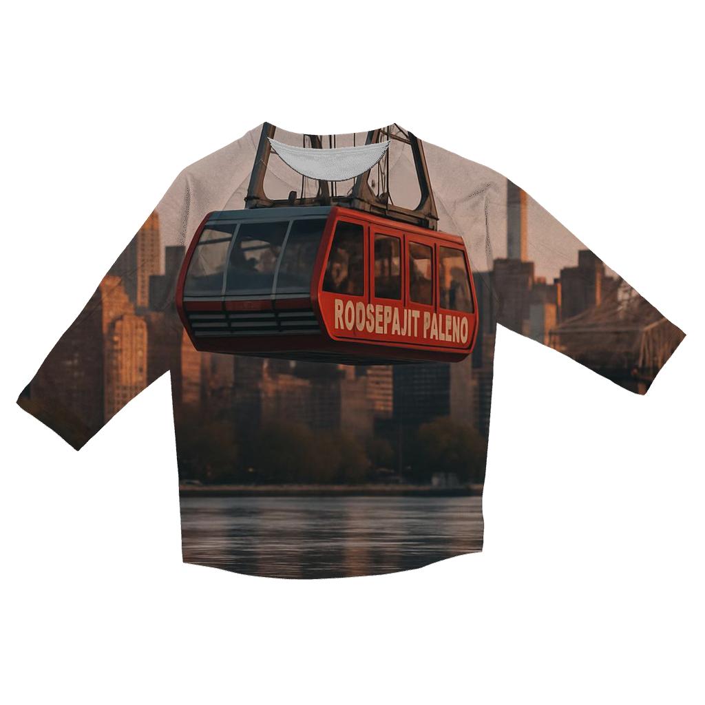 First Light Over Roosevelt Island Tramway custom 3/4 sleeve shirts