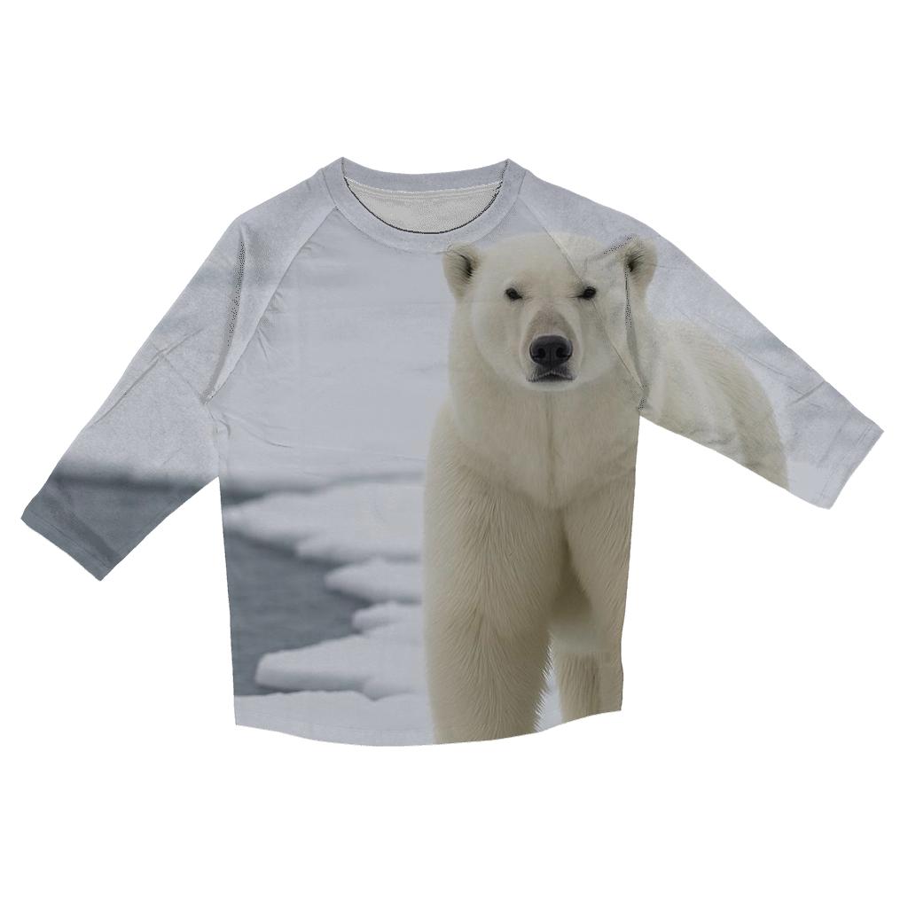 Ice Edge Sentinel Polar Bear casual three quarter sleeve shirts