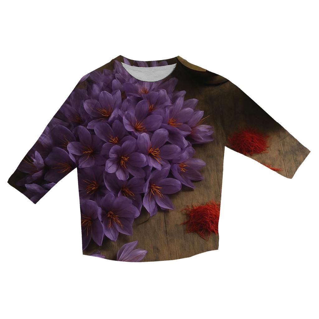 Saffron Crocus Sorting On A Wooden Table cotton quarter sleeve shirts