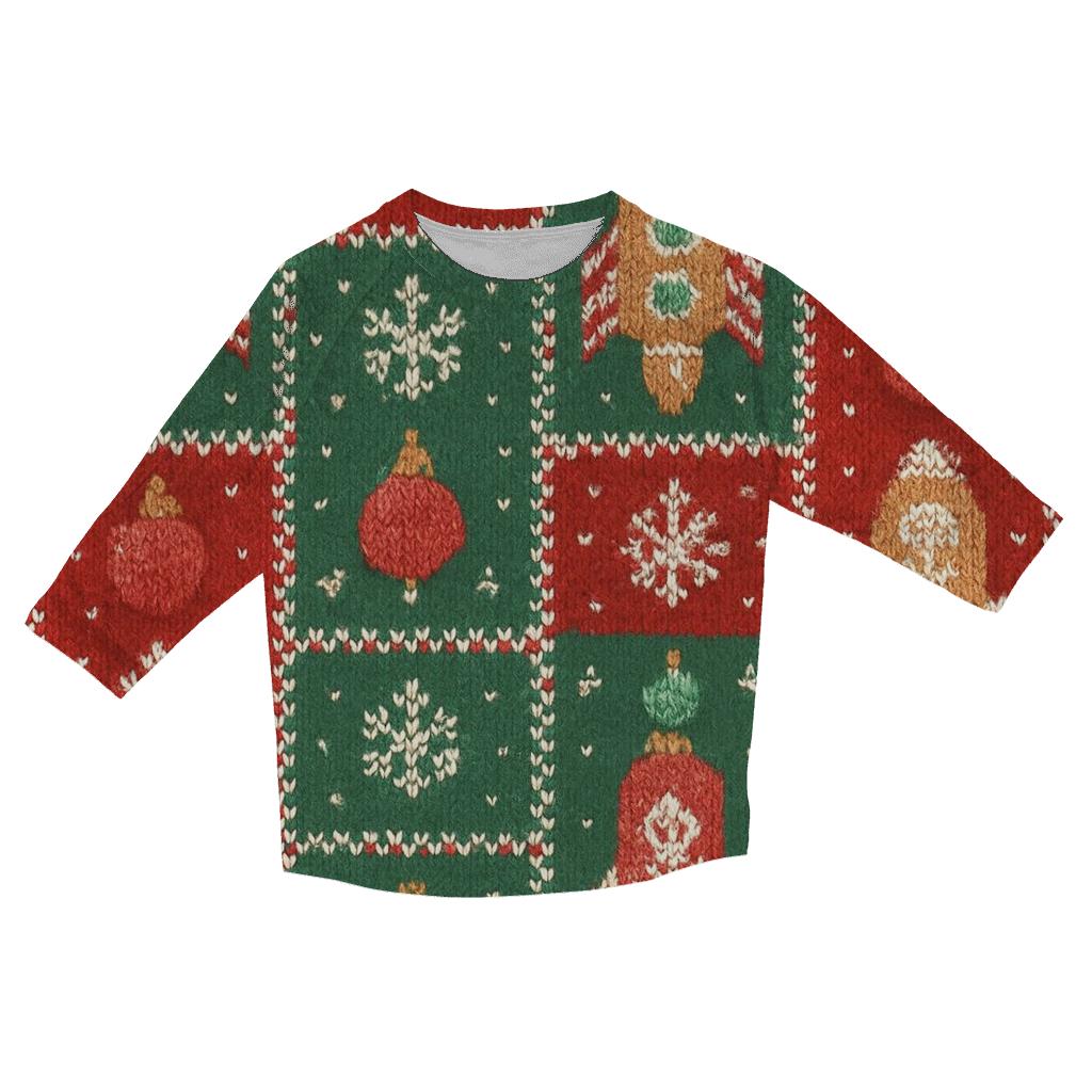 Gingerbread Rocket Parade Grid Design custom 3/4 sleeve shirts