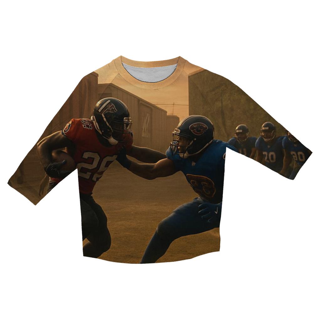 Atlanta Rail Yard Scrimmage printed three quarter sleeve shirts