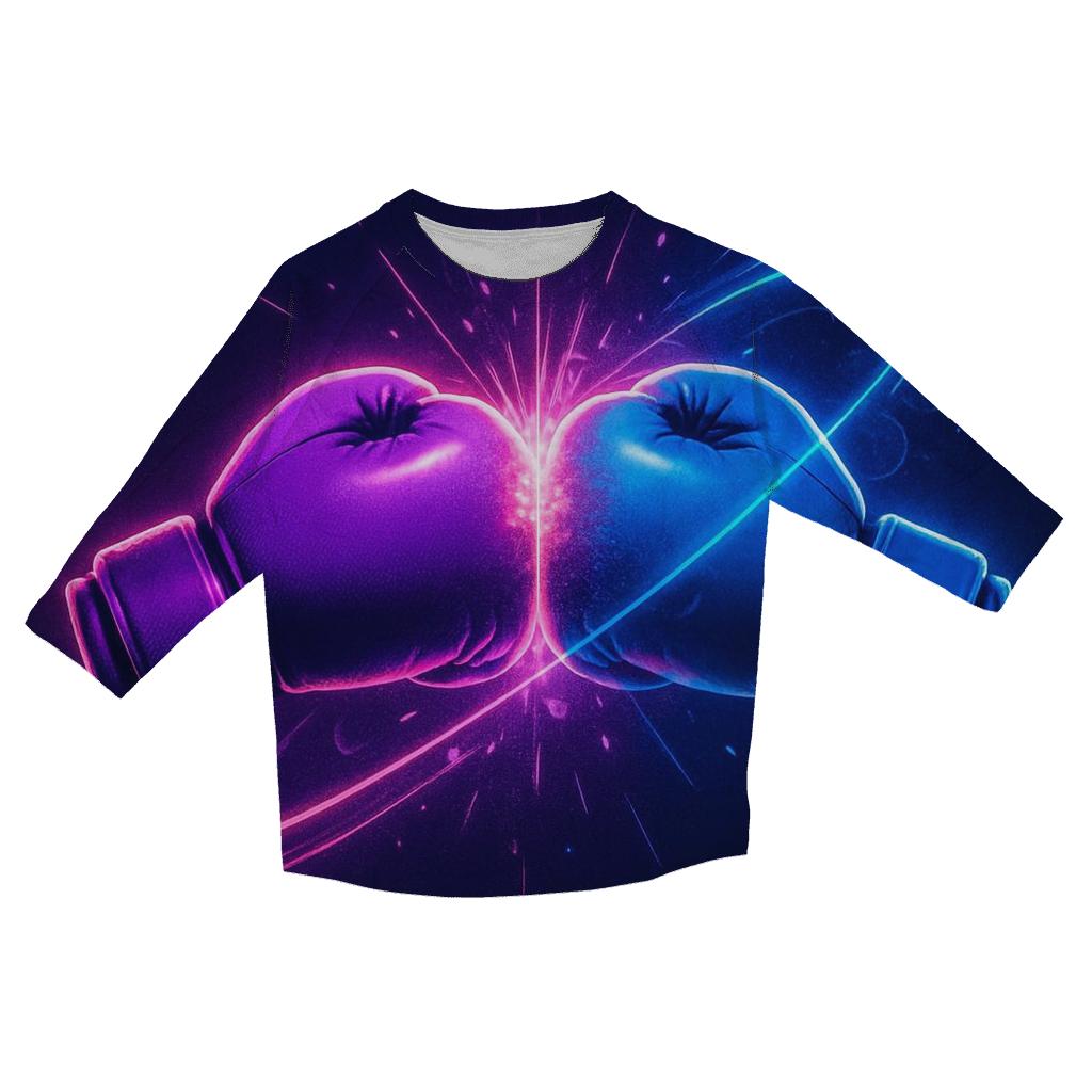 Neon Night Boxing Orbit trendy 3/4 sleeve tops