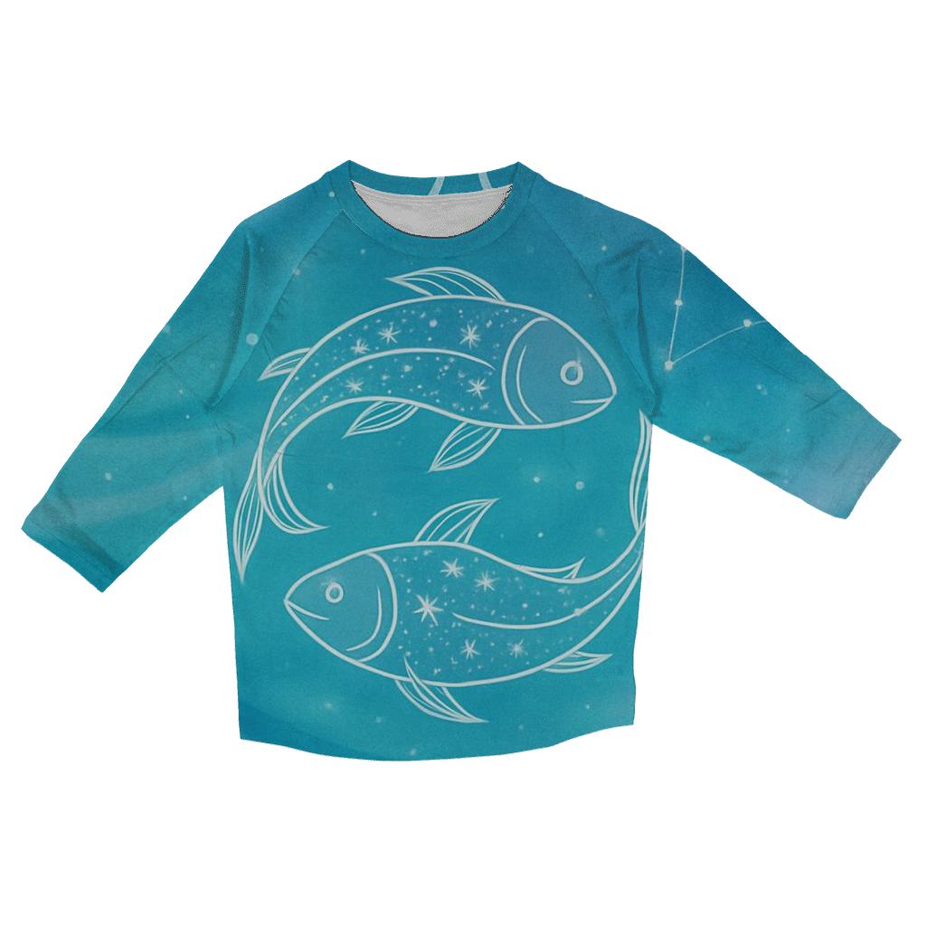 Pisces Twin Fish Dream Current casual three quarter sleeve shirts