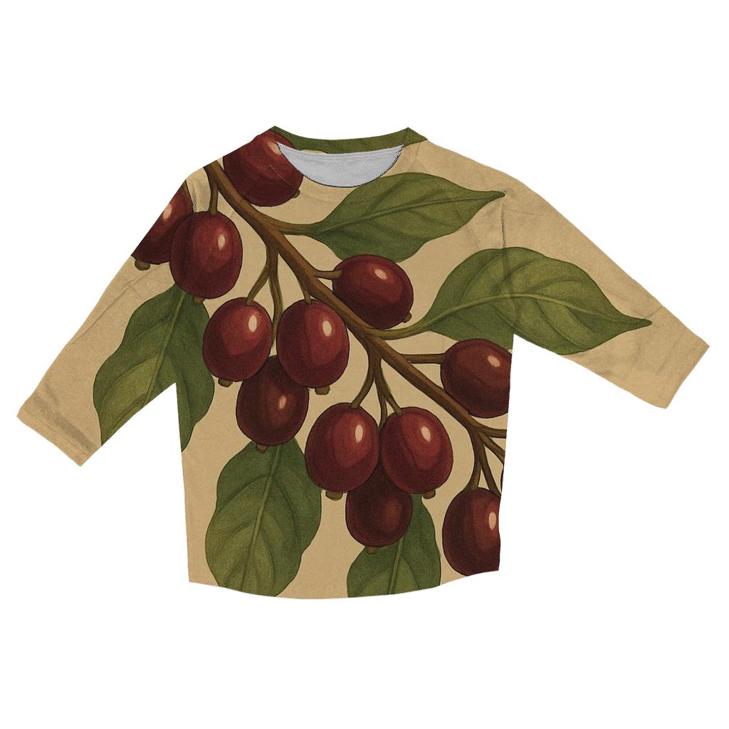 Coffee Cherry Lanterns designer 3/4 sleeve blouses