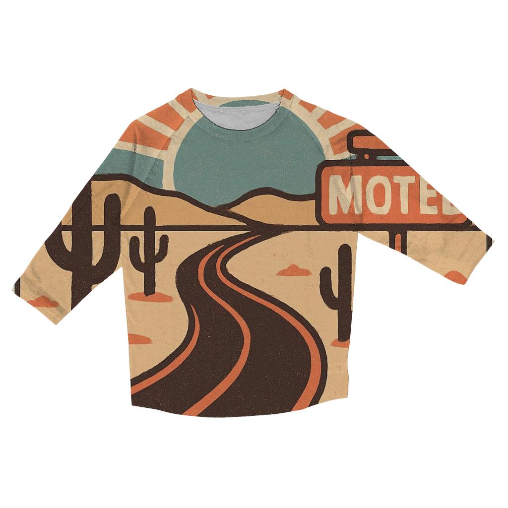 Desert Road Trip Sunburst Map custom 3/4 sleeve shirts